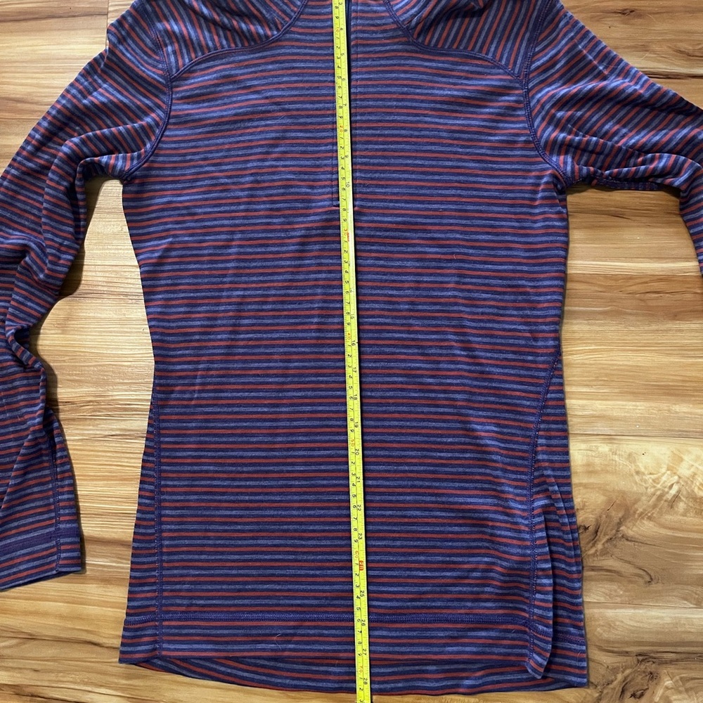 Smartwool Quarter Zip Striped Base Layer Mountain Purple Moab - Picture 11 of 12